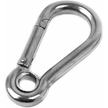 Mosquetão com Olhal em Aço Inox 6 x 60mm
